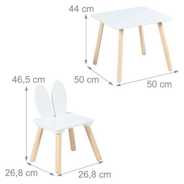 Kindersitzgruppe Kaninchenohren Braun - Weiß - Holzwerkstoff - 50 x 44 x 50 cm