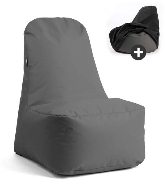 Sitzsack Der Däumchendreher 2tlg. Grau - Textil - 60 x 86 x 85 cm