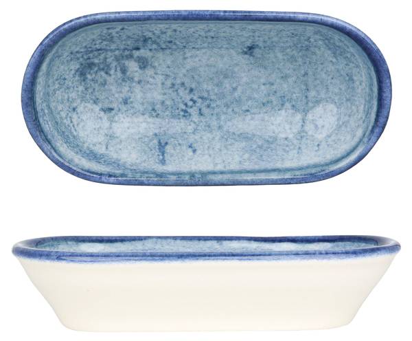 Servierschale Blue Stone 2er set Blau - Porzellan - 18 x 1 x 18 cm