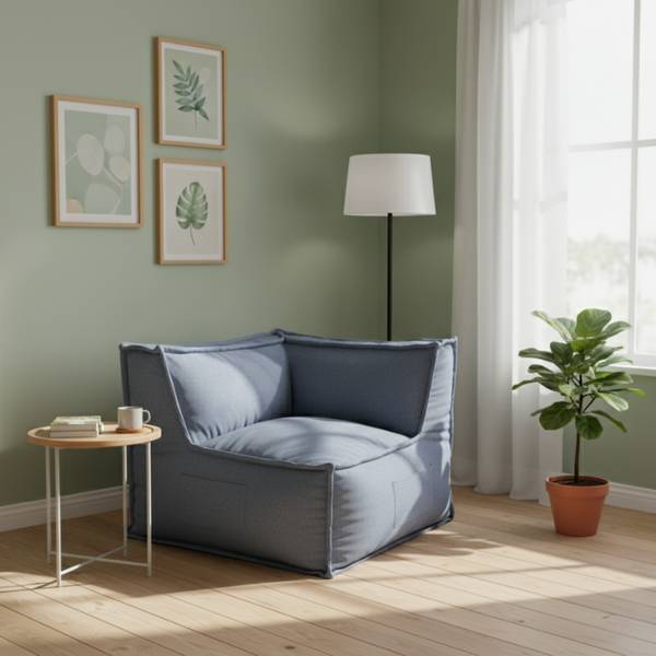 1-Sitzer Modulsofa Eck LEINENOPTIK Dunkelgrau