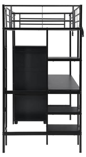 Hochbett EveMetal Ⅰ Schwarz - Eisen - 95 x 180 x 204 cm