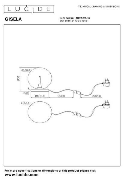 Lampe de table GISELA Transparent