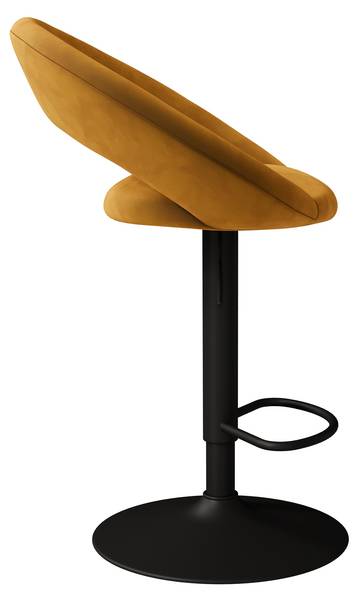 Lot de 2 chaises de bar en velours jaune Jaune - Textile - 49 x 95 x 52 cm