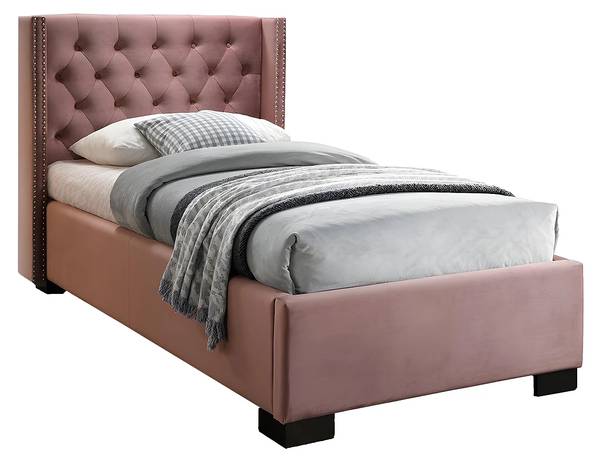 Bettrahmen MASSIMO Pink - Textil - 216 x 112 x 114 cm