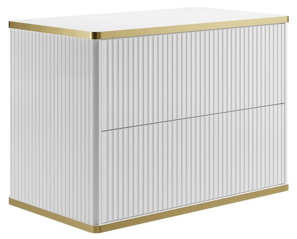 Badmöbel-Set KELIZA Weiß - Holz teilmassiv - 80 x 54 x 47 cm