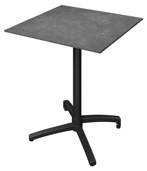 Gartentisch HEINO Grau - Metall - Stein - 70 x 75 x 70 cm