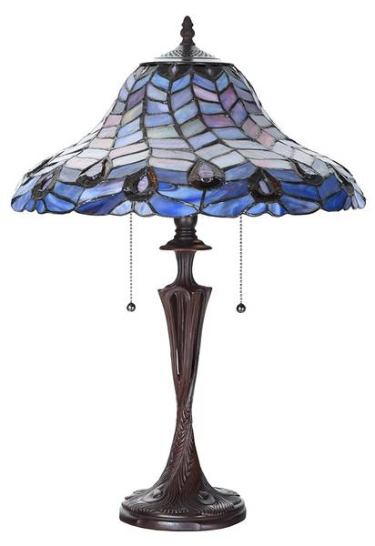 Tiffany Tischlampe Rivka Blau - Glas - 40 x 60 x 40 cm