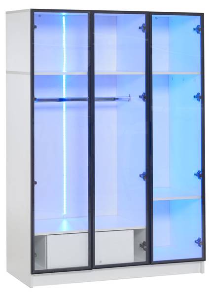 Kleiderschrank GlassGLOW Ⅲ Weiß - Holzwerkstoff - 50 x 160 x 110 cm