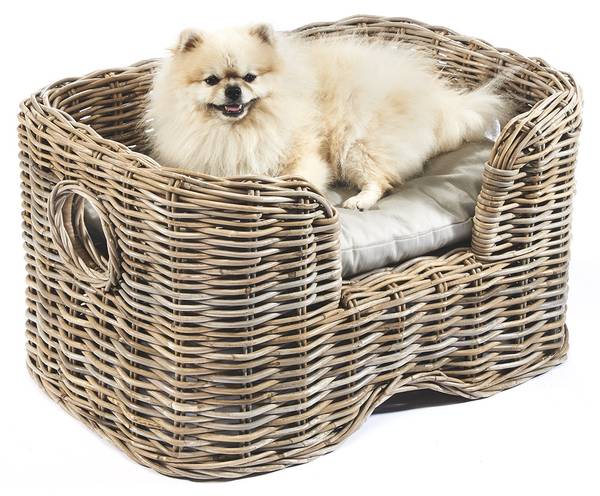 Hundekorb FURRY Grau - Rattan - 50 x 40 x 70 cm