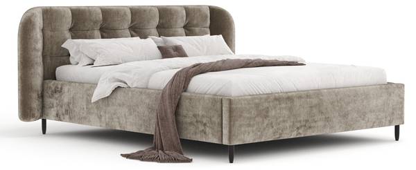 Gestoffeerde bed Nuno III beige - Ligoppervlak breedte: 120 cm
