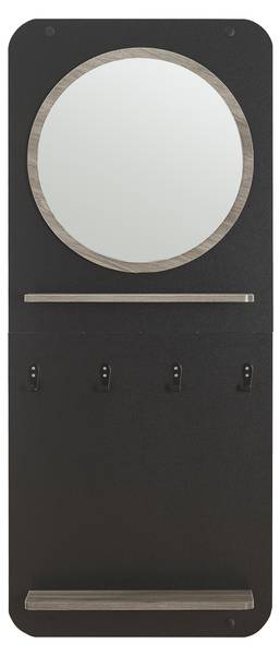 Flurgarderobe Helsinge Schwarz - Holzwerkstoff - Metall - 60 x 140 x 16 cm