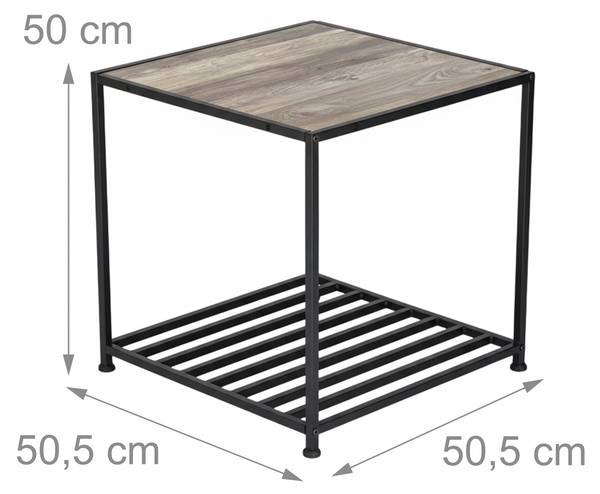 Beistelltisch Industrial mit Ablage Schwarz - Grau