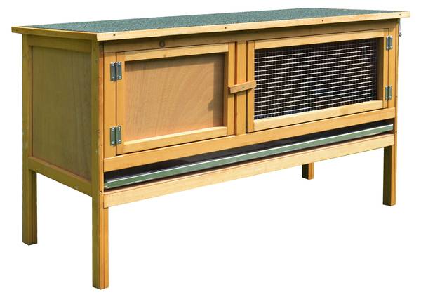 Kaninchenstall D51-105V01 Gelb - Massivholz - 45 x 65 x 115 cm