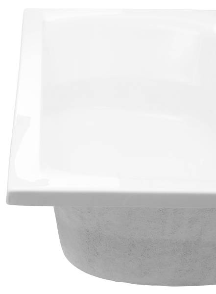Badewanne Modern Curved 3-teilig Fuß Weiß - Kunststoff - 80 x 43 x 180 cm