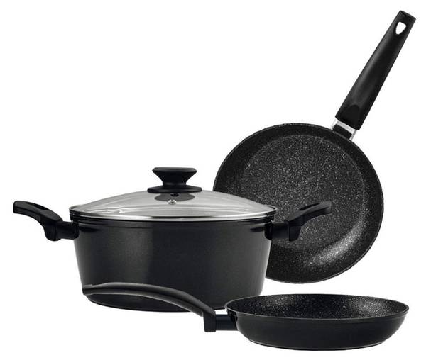 Topfset Bateria Vivant Schwarz - Metall - 50 x 38 x 13 cm