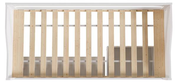 Kinder Funktionsbett Nalu Weiß - Holzwerkstoff - 90 x 66 x 200 cm
