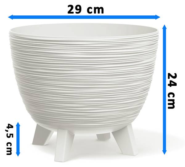 Blumentopf EDANTI 3-er set Weiß - Kunststoff - 4 x 29 x 32 cm