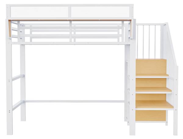 Hochbett AtticSHEF Ⅰ Weiß - Breite: 95 cm