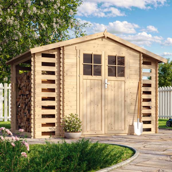 Gartenhaus M391F Beige - Fichte - 312 x 218 x 200 cm
