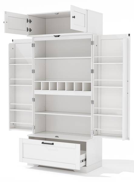 Buffetschrank WoodyLucy Ⅶ Weiß - Holzwerkstoff - 80 x 180 x 40 cm