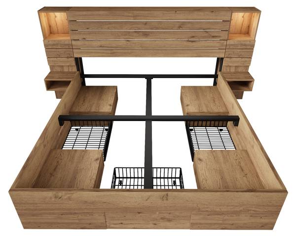 Lit en bois MUDZoom Ⅱ Largeur de la surface de couchage : 180 cm