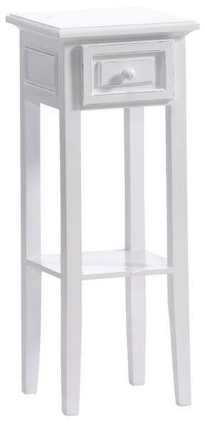 Telefontisch Landhaus Stil Weiß - Massivholz - 25 x 67 x 25 cm