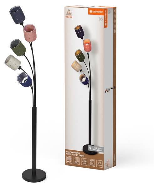 Stehleuchte Felt Metall - Textil - 49 x 173 x 51 cm