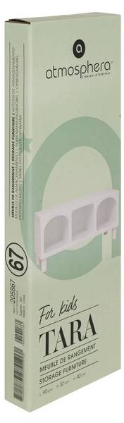 Étagère 3 compartiments TARA Blanc - Bois manufacturé - 32 x 40 x 90 cm