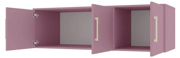 Kleiderschrank Bali D3 II mit Aufsatz Pink - Holzwerkstoff - 147 x 245 x 58 cm