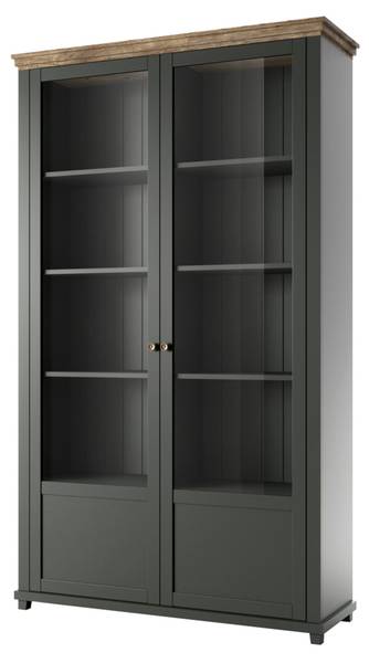 VITRINE EVANDRO Grün - Holzwerkstoff - 126 x 200 x 42 cm