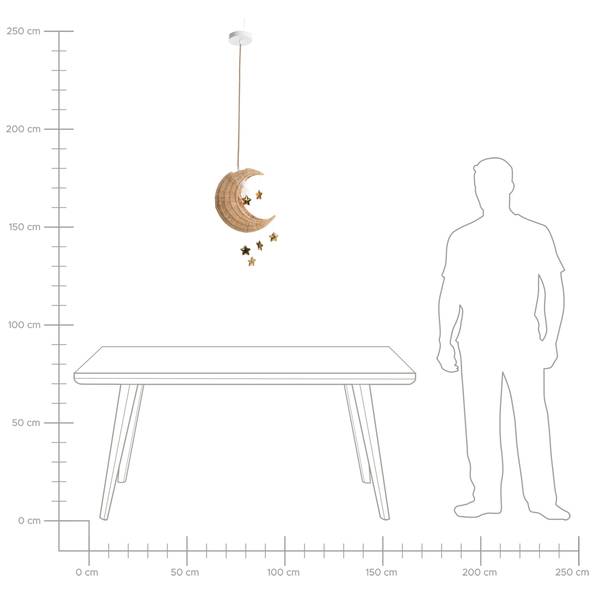 Pendelleuchten ORCHON Blau - Gold - Weiß - Rattan - 29 x 197 x 14 cm