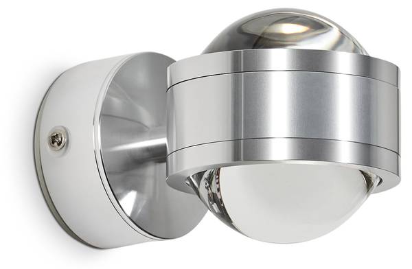 Wandleuchte Berga Aluminium - Durchsichtig - Glas - Metall