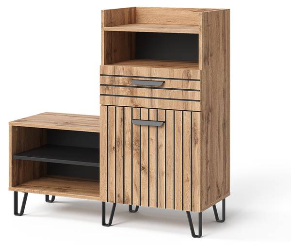 Schoenenkast Amber 55558 bruin - plaatmateriaal op houtbasis - 100 x 100 x 38 cm