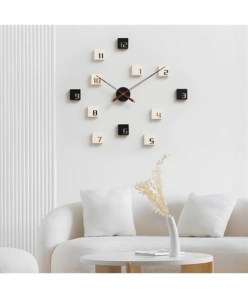 Wanduhr THE CONTRAST Schwarz - Weiß - Holzwerkstoff - 83 x 76 x 4 cm