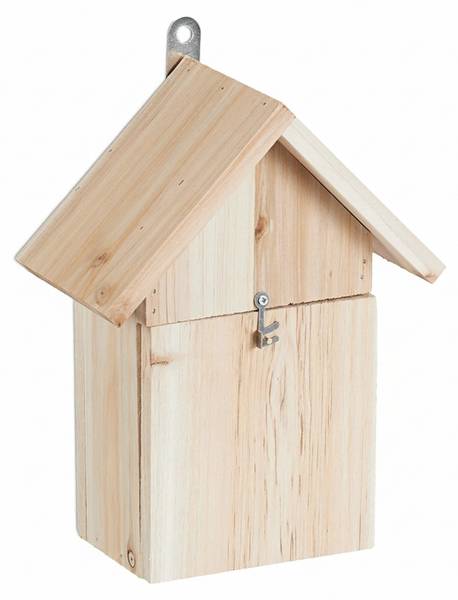 Marienkäferhaus aus Holz Braun - Silber - Holzwerkstoff - 18 x 23 x 10 cm