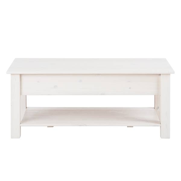 Couchtisch Valmer II Kiefer massiv - Kiefer Weiß