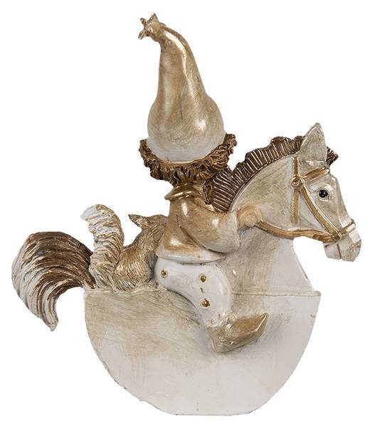 Decoratie Beeld Kabouter Xmas&Caiden beige - kunststof - 3 x 11 x 10 cm