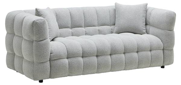 3-Sitzer-Sofa ENA Grau - Textil - Holz teilmassiv - 210 x 75 x 96 cm