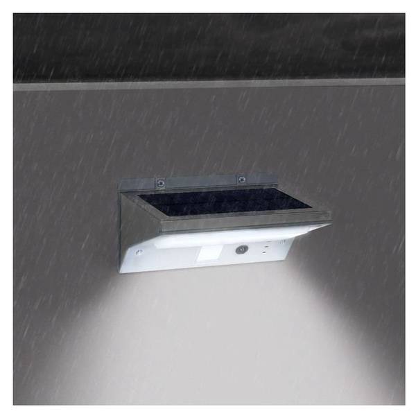 Solar Wandleuchte Mit Sensor DERBY Grau - Kunststoff - 8 x 11 x 16 cm