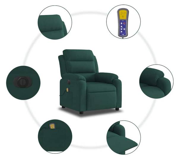 Elektrisch Massagestoel 3032282-2 donkergroen