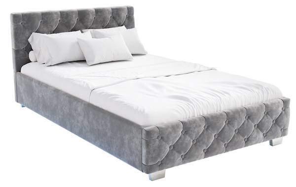 Polsterbett Nizza mit Matratze Grau - Breite: 120 cm