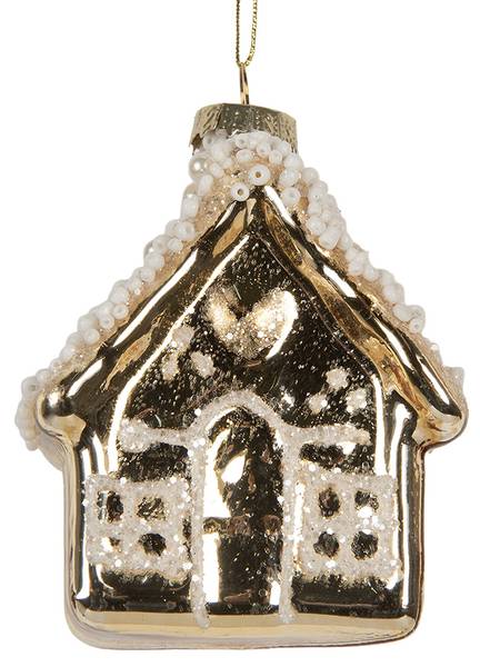 Weihnachtsanhänger Haus CH675268 Gold - Glas - 7 x 9 x 7 cm