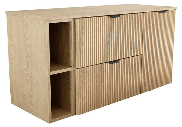 Wastafelmeubel Filly zwart - bruin - plaatmateriaal op houtbasis - 120 x 60 x 47 cm