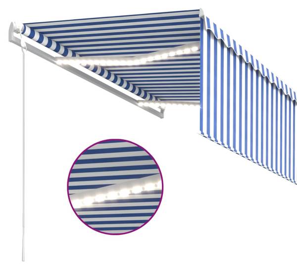 Auvent rétractable 3014351-2 Bleu - Blanc - 350 x 250 cm