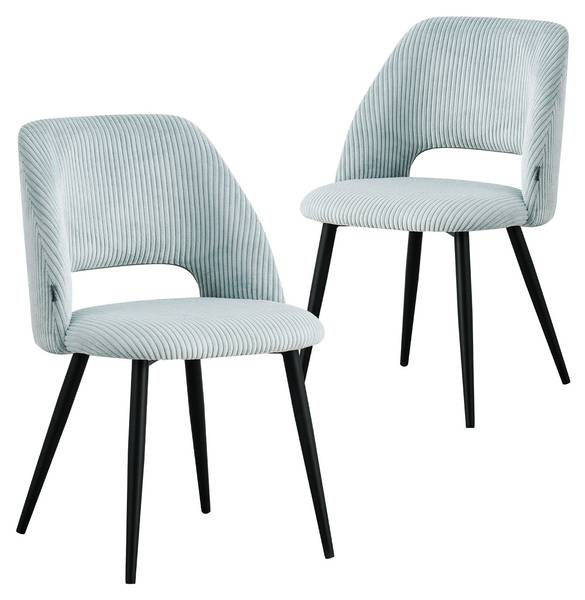 Polsterstuhl VICKY 2er-Set Blau - Metall - 53 x 81 x 58 cm