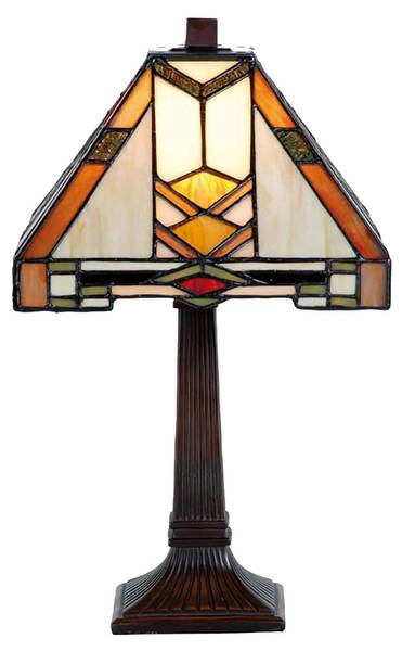 Tiffany Tafellamp Coralie beige - glas - 22 x 38 x 22 cm