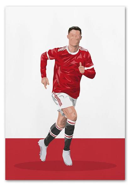 Poster Fußball Messi Ronaldo Maradonna R Naturfaser - 20 x 30 x 1 cm