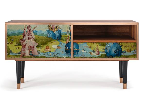 TV-Lowboard T3 Walnuss Grün - Holzwerkstoff - 115 x 59 x 48 cm