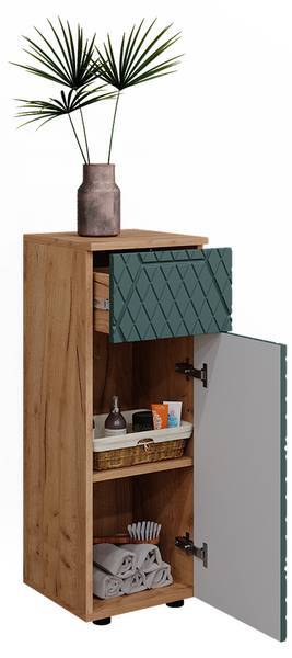 Midischrank Irma 42865 Grün - Eiche Dekor
