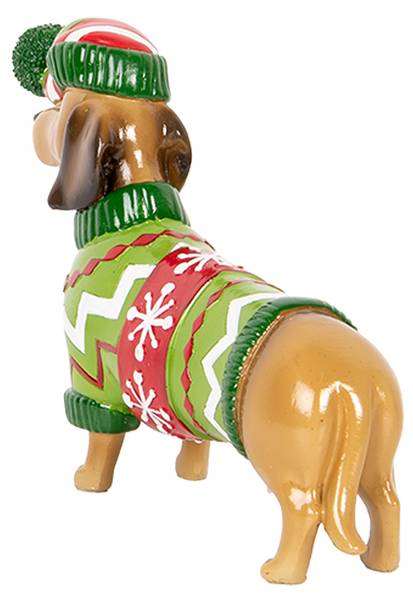 Hund Dackel Xmas&Arlos Braun - Kunststoff - 5 x 14 x 24 cm
